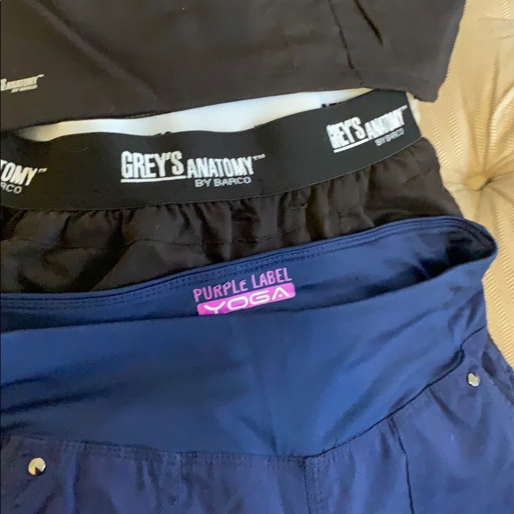 Greys anatomy and purple label yoga scrub pants